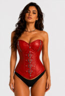Leather Overbust Corset | Waist Cincher | Heavy Duty Steel Boned | Gothic Style